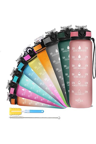 SOLARA Sipper Water Bottle 1 Ltr with Motivational Time Marker, Leakproof Dur...