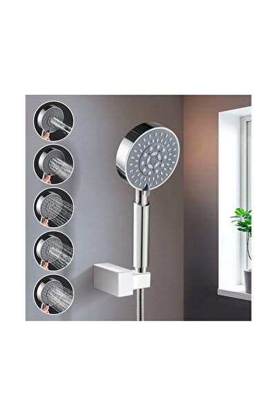 STARSTAR 5-Mode Handheld Shower head Round WELS Rainfall hand held head Chrom...