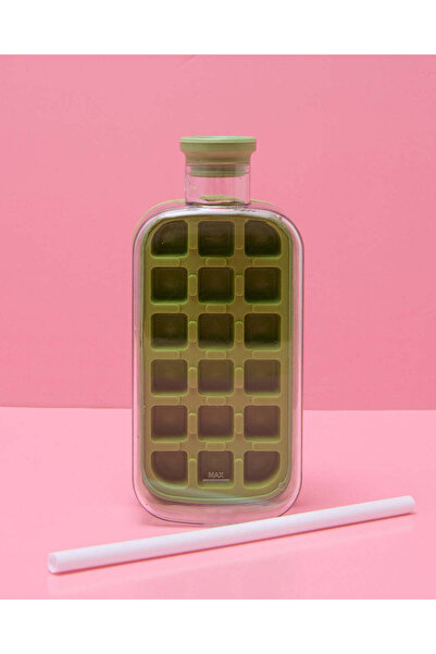 REDTAG Green Ice Cube Water Cup With Straw