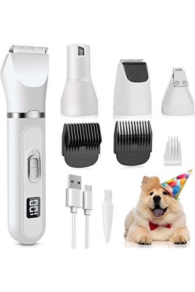 AZONEE Electric Pet Trimmer Clippers, 4 in 1 Grooming Kit, Cordless Low-Noise...