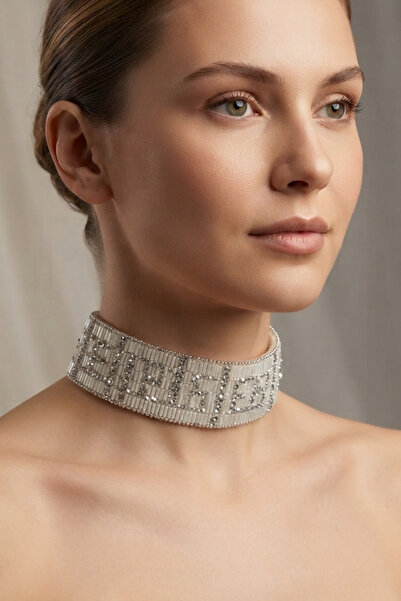 PETEK AKSESUAR New Full Crystal Stone Choker Necklace