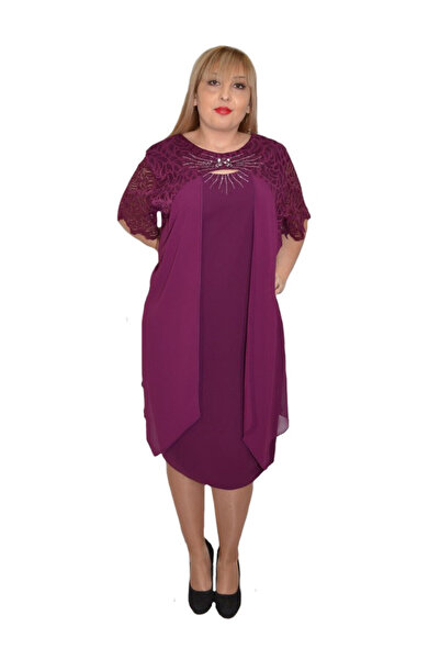OEM Rochie rafinata Raelynn cu aplicatii de strasuri,nuanata de mov
