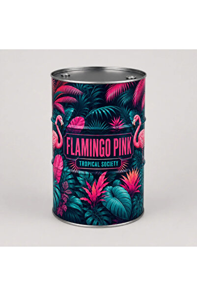 Generic Brand Masă tip butoi personalizată CISKO Flamingo Pink – Tropical Soc...