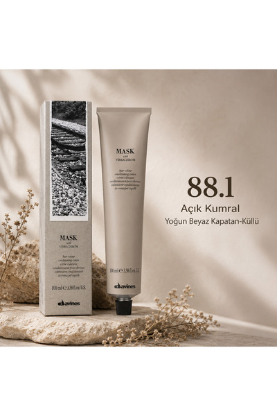 Davines Mask Vibacron 88.1 Açık Kumral Yoğun Beyaz Kapatıcı-Küllü Kumral 100ml
