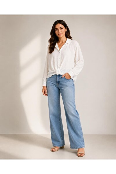ELAY Fashion Women's Comfortable Fit Textured Linen Shirt