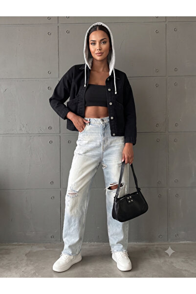 MUG collection Women's Hooded Denim Jacket