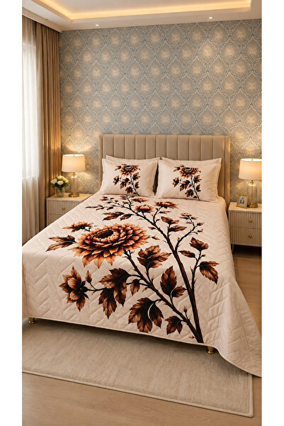 AYBERK HOME TEXTİLE Ambera Four Seasons Quilted Double Duvet Cover Set with 6...