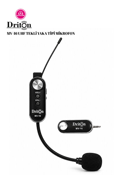 DRİTON MV-16 UHF TEKLİ KABLOSUZ WİRELESS YAKA TİPİ MİKROFON