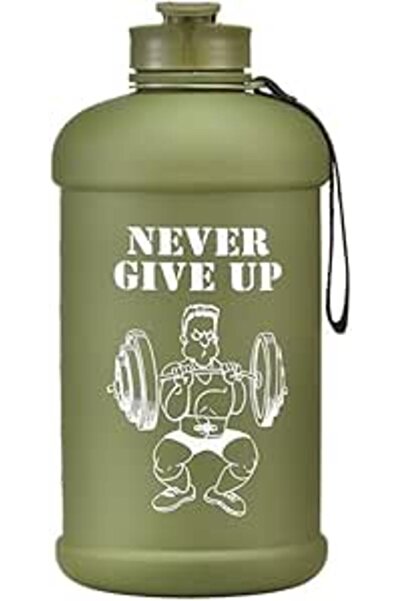 Alcoach Water Bottle(Never Give Up) (2.2 L) | Half Gallon | Carry Handle | Bi...