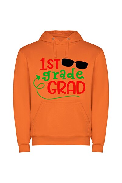 iLovePrints Grad's Sign and Kids Φούτερ με κουκούλα σε χρώμα Πορτοκαλί