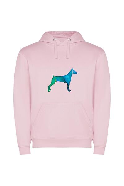 iLovePrints Colorful Canine Creations Φούτερ με κουκούλα σε χρώμα Ροζ
