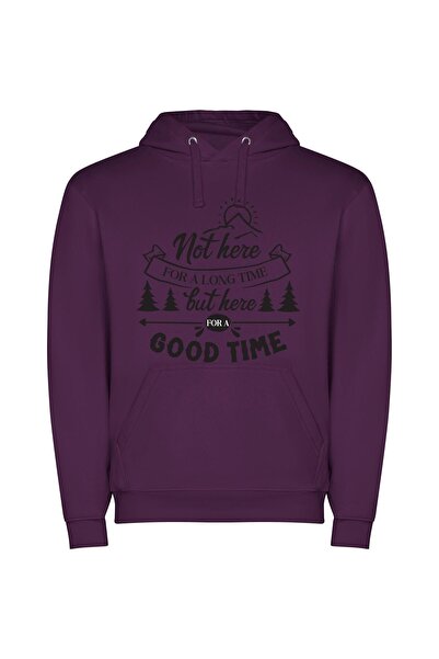 iLovePrints Time: Make It Count Φούτερ με κουκούλα σε χρώμα Μωβ