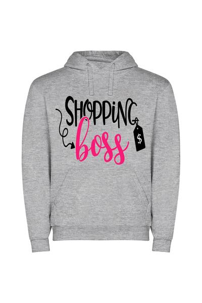 iLovePrints Chic Price Tag Shopping Φούτερ με κουκούλα σε χρώμα Γκρι