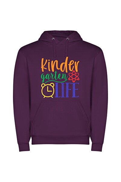 iLovePrints Garden of Life's Delight Φούτερ με κουκούλα σε χρώμα Μωβ