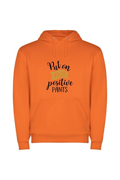 iLovePrints Positively Fun Pants Φούτερ με κουκούλα σε χρώμα Πορτοκαλί