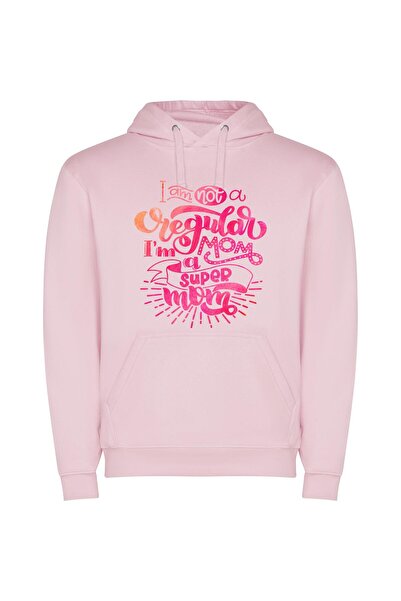 iLovePrints Super Mom: Creative Edition Φούτερ με κουκούλα σε χρώμα Ροζ