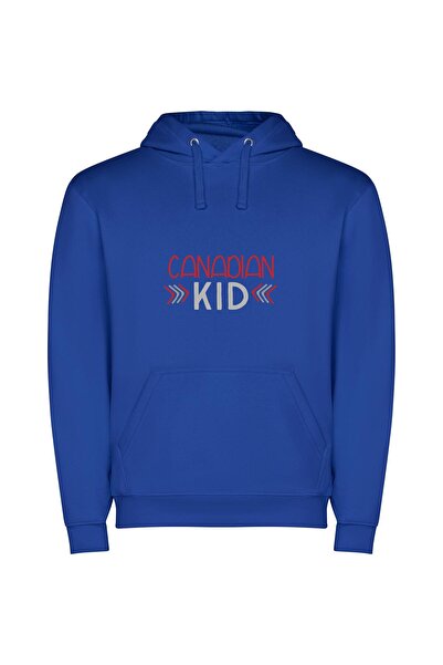 iLovePrints Maple Kid Φούτερ με κουκούλα σε χρώμα Μπλε