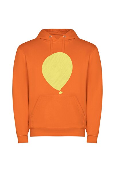 iLovePrints Gilded Yellow Balloon Beauty Φούτερ με κουκούλα σε χρώμα Πορτοκαλί