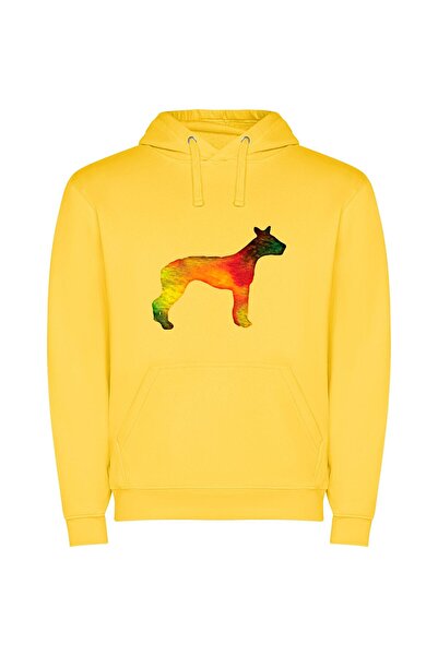 iLovePrints Colorful Holographic Dog Silhouette Φούτερ με κουκούλα σε χρώμα Κ...