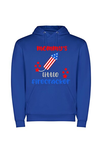 iLovePrints Patriotic Yummy Firecracker Kid Φούτερ με κουκούλα σε χρώμα Μπλε