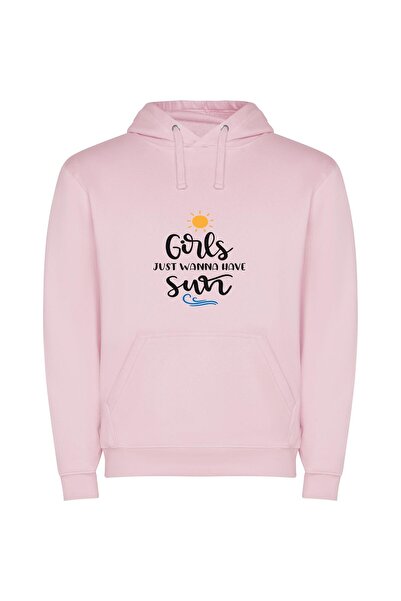 iLovePrints Sunny Chic Girls Club Φούτερ με κουκούλα σε χρώμα Ροζ