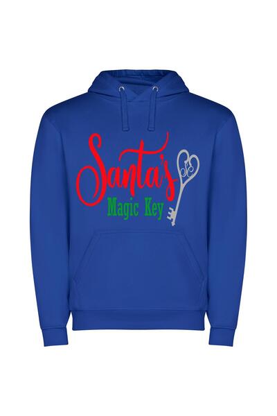 iLovePrints Mystical Santa's Key Φούτερ με κουκούλα σε χρώμα Μπλε