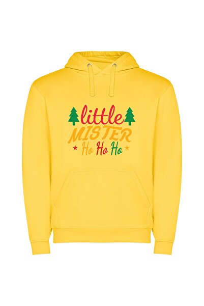 iLovePrints Tiny Wonder on White Φούτερ με κουκούλα σε χρώμα Κίτρινο