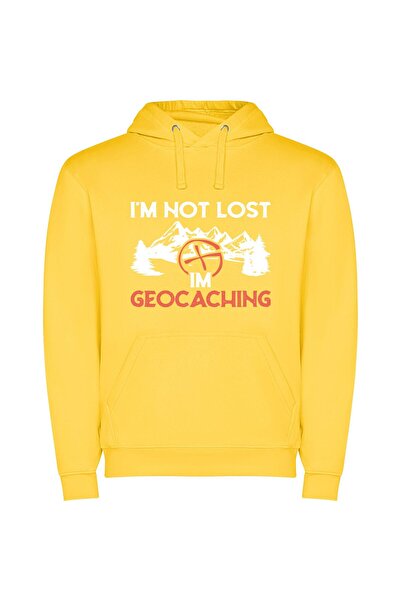iLovePrints GeoQuest: Lost & Found Φούτερ με κουκούλα σε χρώμα Κίτρινο