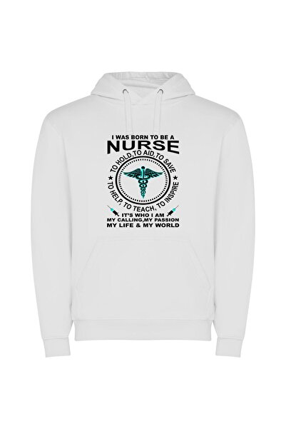 iLovePrints Pristine Medical Caduceus Φούτερ με κουκούλα σε χρώμα Λευκό