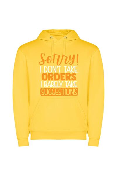 iLovePrints Apologies & Current Orders Φούτερ με κουκούλα σε χρώμα Κίτρινο