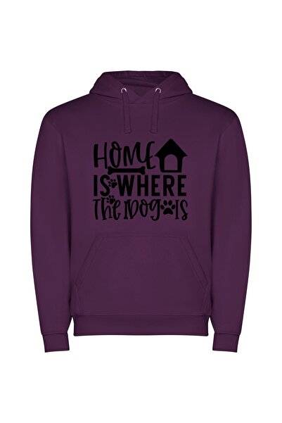 iLovePrints Pawsome Place of Happiness Φούτερ με κουκούλα σε χρώμα Μωβ