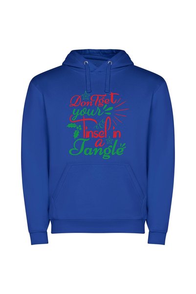 iLovePrints Tangled Tinsel Merriment Φούτερ με κουκούλα σε χρώμα Μπλε