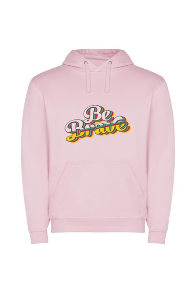 iLovePrints Bright Bravery's White Embrace Φούτερ με κουκούλα σε χρώμα Ροζ