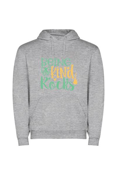 iLovePrints Rocks of Kindness Φούτερ με κουκούλα σε χρώμα Γκρι