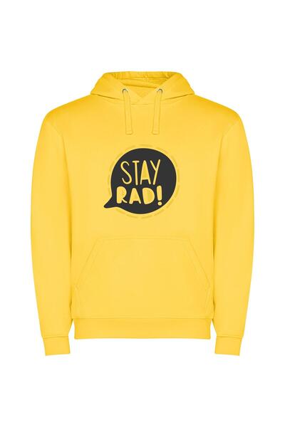 iLovePrints Rad Sticker Speech Bubble Φούτερ με κουκούλα σε χρώμα Κίτρινο