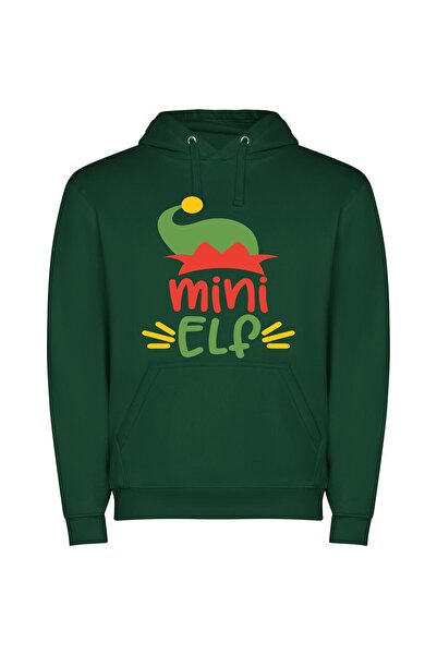 iLovePrints Chibi Elf Hat Delight Φούτερ με κουκούλα σε χρώμα Πράσινο