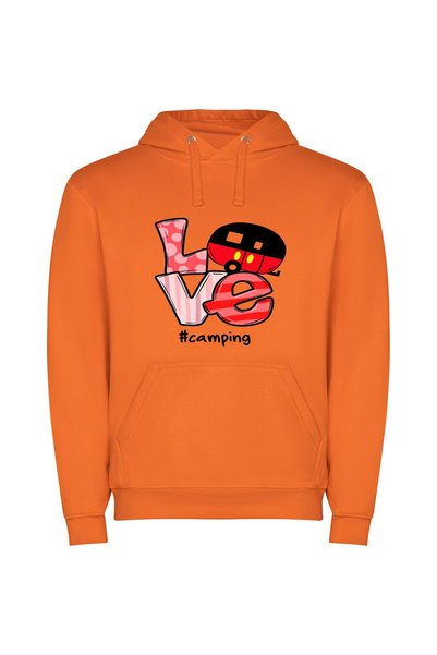iLovePrints Love's Majestic Embrace Φούτερ με κουκούλα σε χρώμα Πορτοκαλί