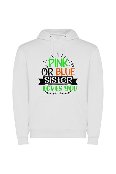 iLovePrints Colorful Love Sentiments Φούτερ με κουκούλα σε χρώμα Λευκό