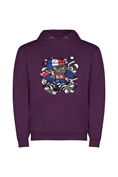 iLovePrints Mascot Marvel: Sports Icon Φούτερ με κουκούλα σε χρώμα Μωβ