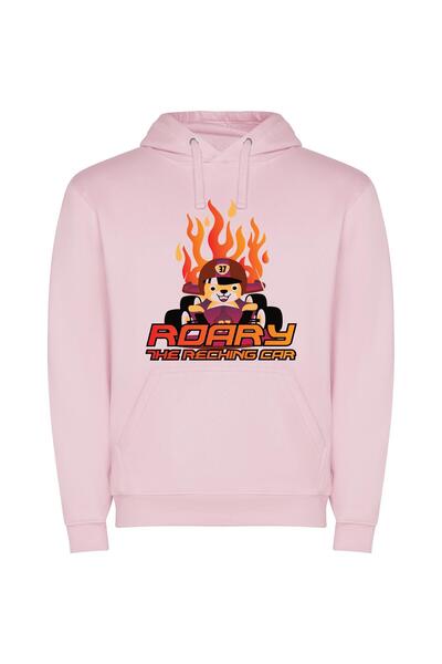 iLovePrints Flaming Corgi Teddy Φούτερ με κουκούλα σε χρώμα Ροζ