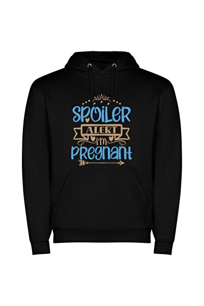 iLovePrints Pregnancy Spoiler: Big News! Φούτερ με κουκούλα σε χρώμα Μαύρο
