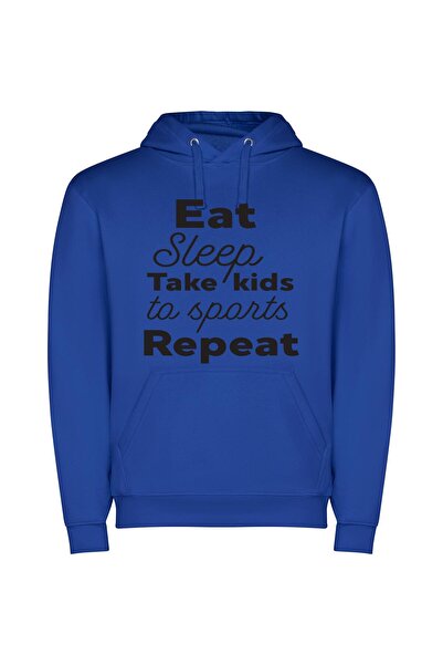 iLovePrints Sleek Sports Night Out Φούτερ με κουκούλα σε χρώμα Μπλε