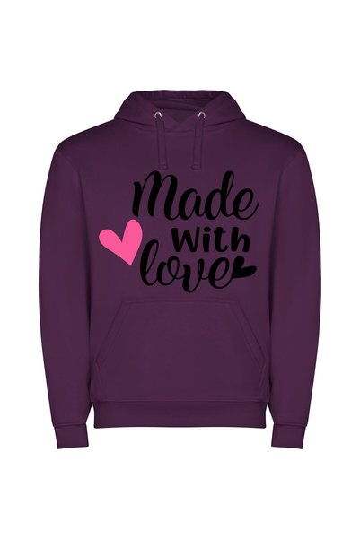 iLovePrints Love, Design, Create, Share Φούτερ με κουκούλα σε χρώμα Μωβ