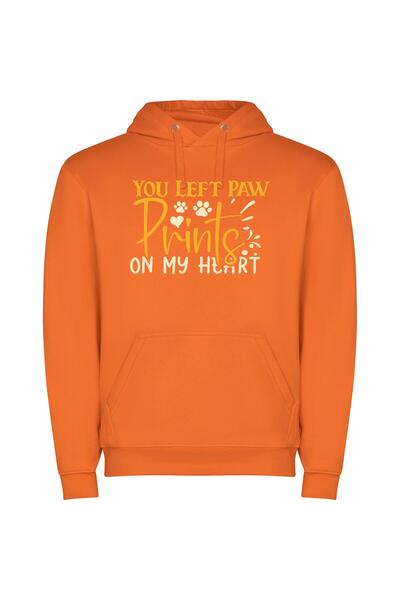 iLovePrints Premium Paw Print Collection Φούτερ με κουκούλα σε χρώμα Πορτοκαλί