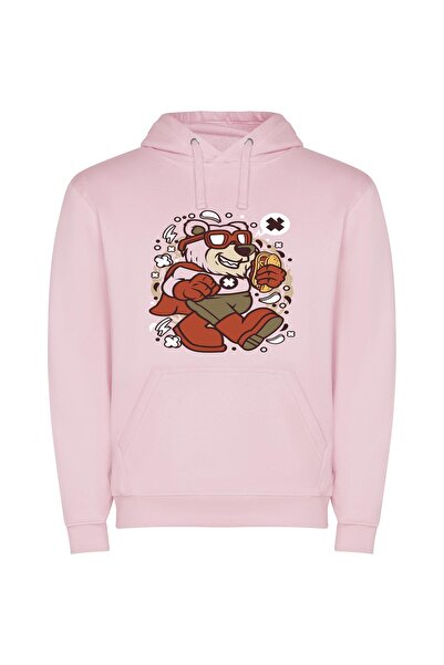 iLovePrints Furry Mascots & Portraits Φούτερ με κουκούλα σε χρώμα Ροζ