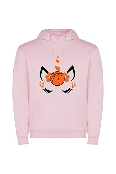 iLovePrints Unicorn Horned Hoops Hero Φούτερ με κουκούλα σε χρώμα Ροζ