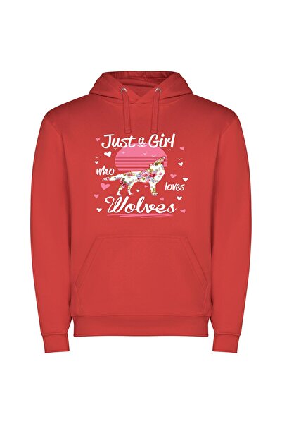 iLovePrints Fancy Whimsy: Adobe Illustrator Φούτερ με κουκούλα σε χρώμα Κόκκινο