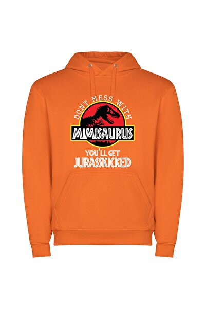 iLovePrints Jurassic Minimal Logo Close-Up Φούτερ με κουκούλα σε χρώμα Πορτοκαλί