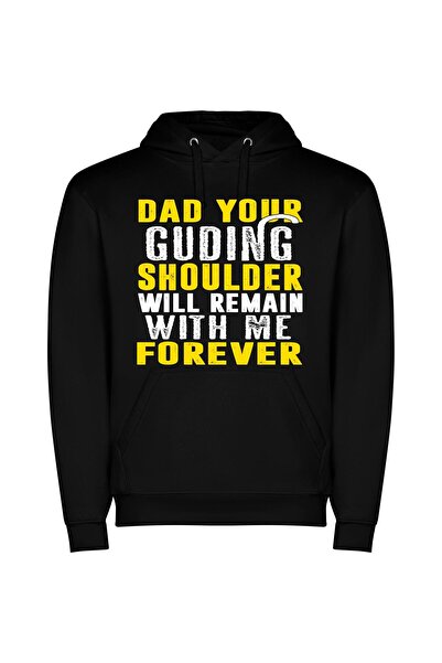 iLovePrints Golden Shoulder Letters Φούτερ με κουκούλα σε χρώμα Μαύρο