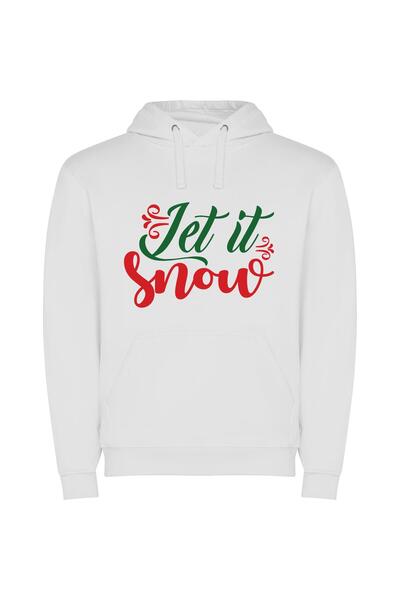 iLovePrints Snowflakes: A Holiday Glimpse Φούτερ με κουκούλα σε χρώμα Λευκό